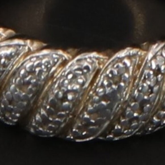 Auth Ross-Simons REAL Diamond Cluster Ring Sterling Silver Gold Vermeil DOME 6 - Picture 3 of 6